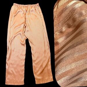 VINTAGE gold tone on tone silky pajama pants elastic waist fancy elegant 90s y2k
